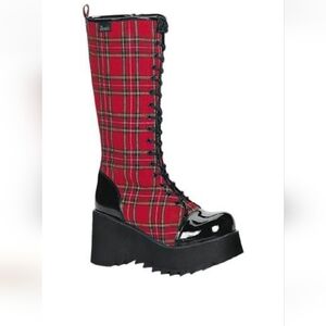 Demonia Plaid Platform Boots